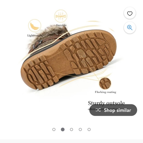 DreamPairs Kriver Brown Boot Sz 2 Big Girl - Picture 4 of 14